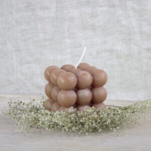 Bubble candle LARGE - mokka