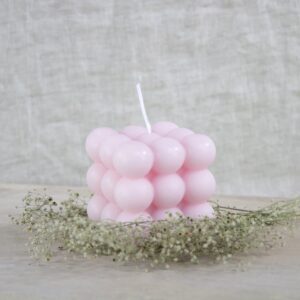 Bubble candle LARGE - oudroze