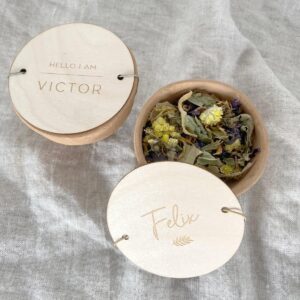 Terracotta schaaltje met houten deksel