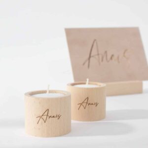Kaarshouder naturel (incl. gravering)