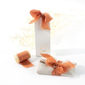 Silk ribbon - terracotta