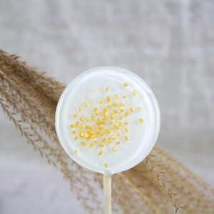 Lolly wit met gouden spikkels