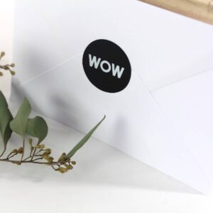 Stickers "WOW" (per 20) - ZWART
