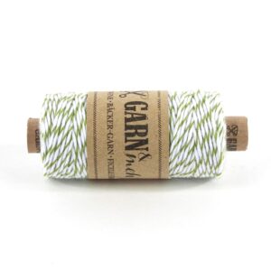 Bakers Twine - wit/mosgroen