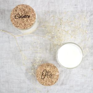 Potje kurk met kaars gegraveerd