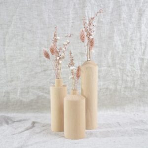 Set van 3 vaasjes naturel