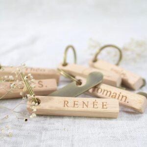 Sleutelhanger naturel inclusief gravering